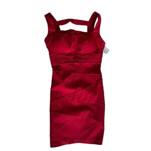 Windsor Red Dress Womens Junior Size 7 Strappy Back Side Zip NEW